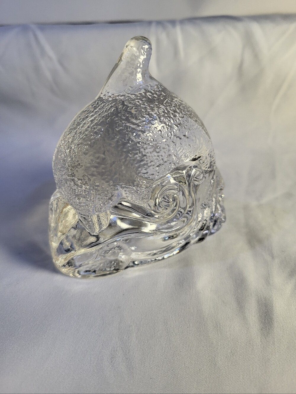 PartyLite Glass Dolphin Ocean Waves Tealight Candle Holder Retired Vintage